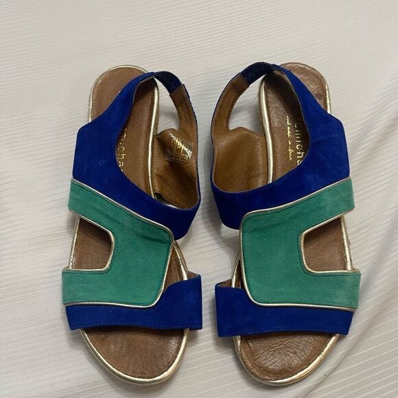 Eric Michael Blue Green Sandals Size 38 US 7 - Picture 2 of 9